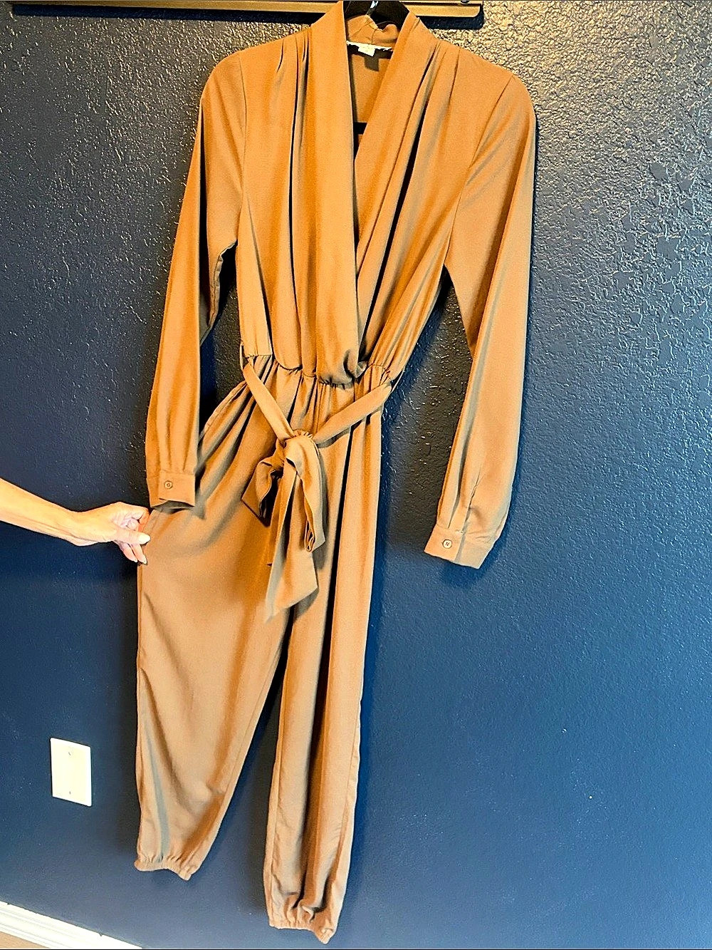 HYFVE Brown Long Sleeve Jumpsuit Size Small Like New
